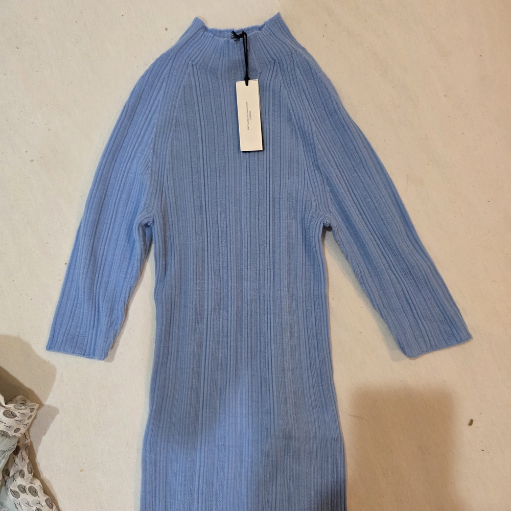 Banana Republic Light Blue Ribbed Turtleneck Sweater